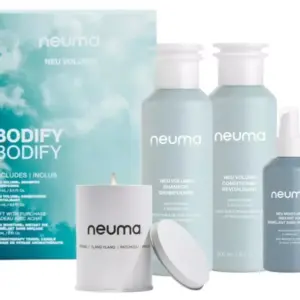 Neuma Gift set for fine and brittle hair and for increasing volume Neuma Neu Volume Bodify + free candle and spray